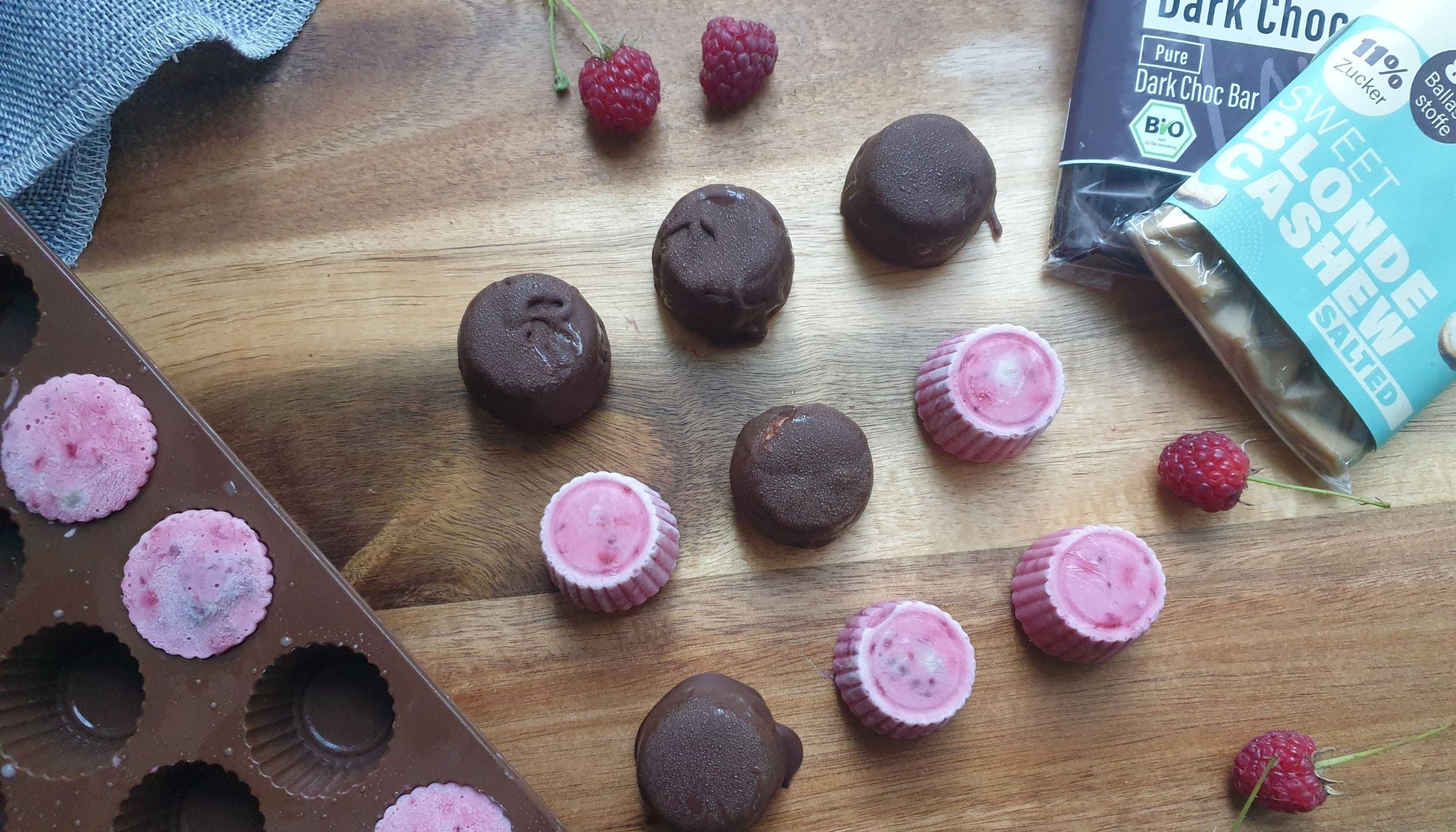 Frozen Yogurt Himbeer Pralinen