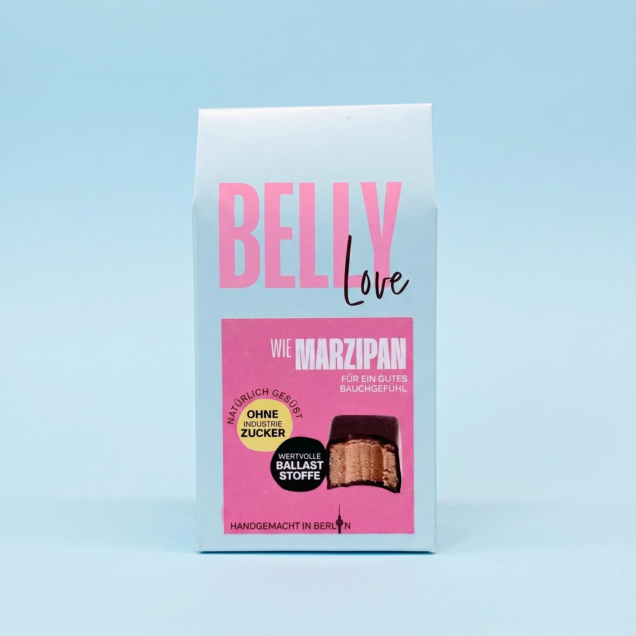 Belly Love Wie Marzipan – Verpackung, Pralinés ohne Industriezucker, handgemacht Berlin