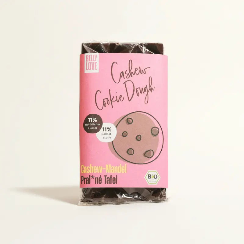 Belly Love Cookie Dough Tafel – Bio-Alternative zu Schokolade, Cashewmus, clean label und ohne Industriezucker.