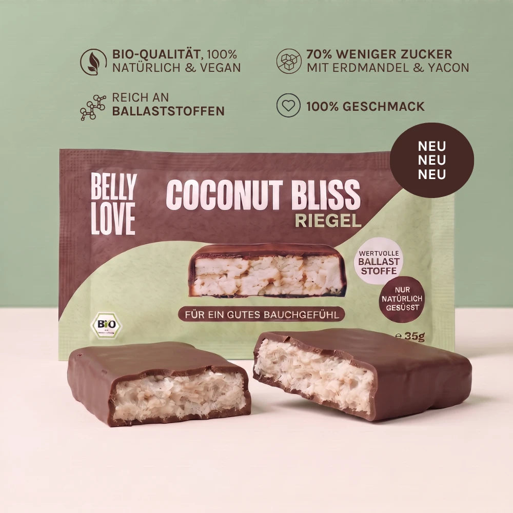 Coconut Bliss Bio Kokos Riegel | Natürlich & Bio | Handgemacht | Tapicoa Sirup | 70% weniger Zucker